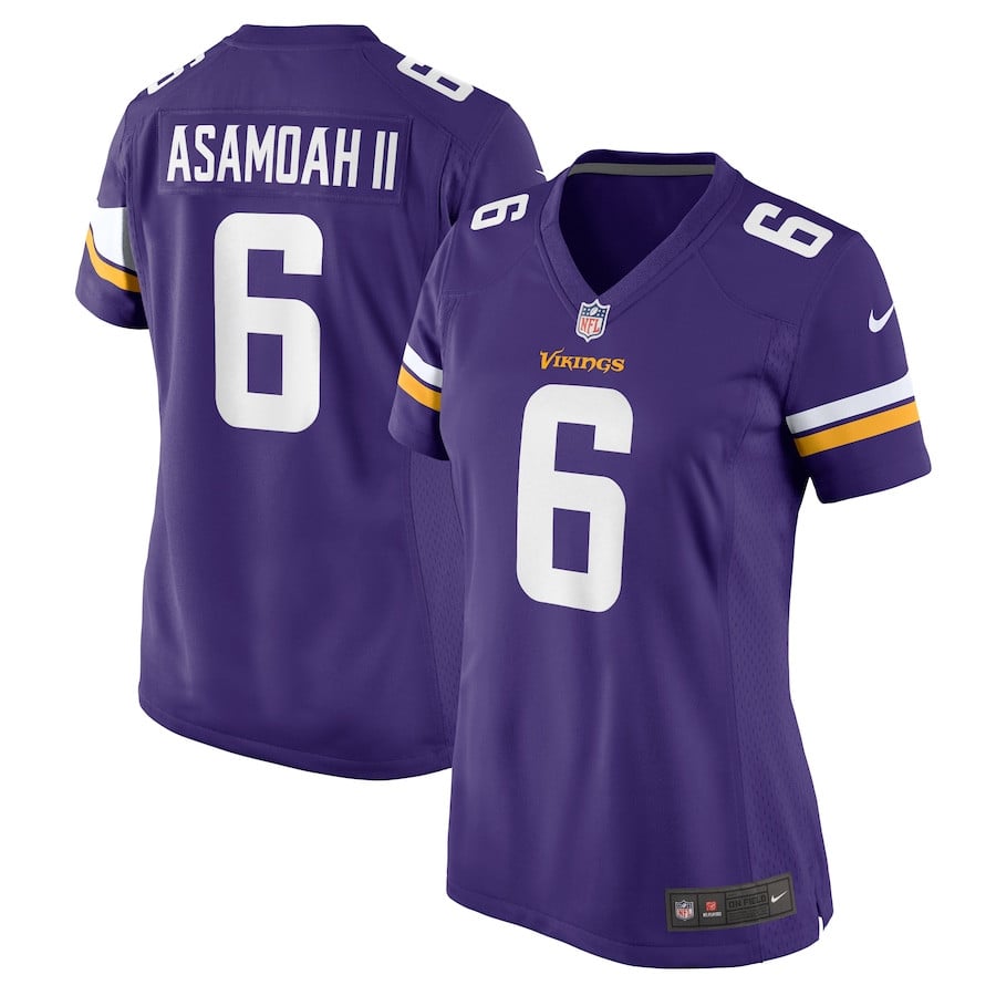 Brian Asamoah II 6 Minnesota Vikings Women's Game Jersey - Purple JS3081 nicesnker
