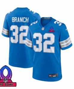 Brian Branch 32 Detroit Lions 2025 Pro Bowl Patch Game Men Jersey - Blue JS7856 nicesnker