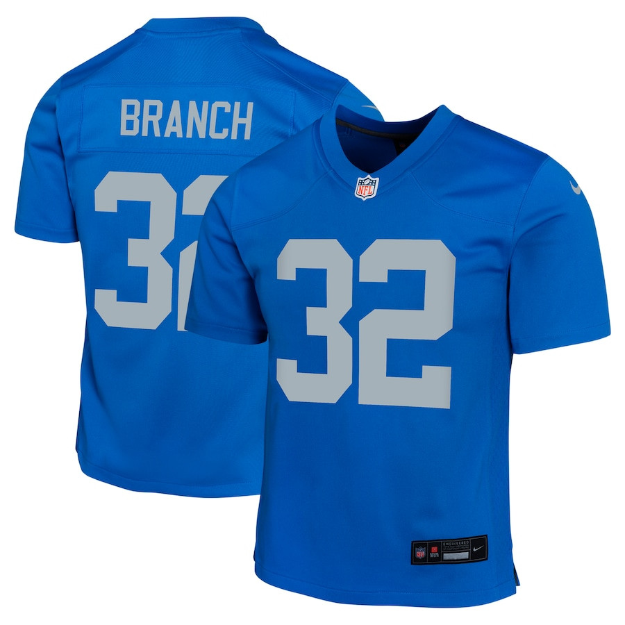 Brian Branch 32 Detroit Lions Alternate Game YOUTH Jersey - Blue JS5477 nicesnker