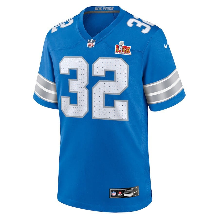 Brian Branch #32 Detroit Lions Super Bowl LIX Jersey - Men's - Blue JS7099 nicesnker - Image 2