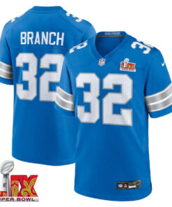 Brian Branch #32 Detroit Lions Super Bowl LIX Jersey - Men's - Blue JS7099 nicesnker