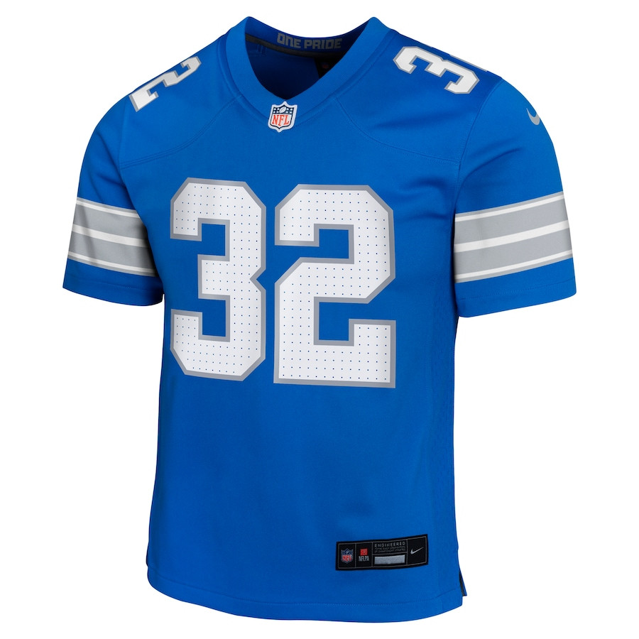 Brian Branch 32 Detroit Lions Team Player Game YOUTH Jersey - Blue JS4406 nicesnker - Image 2