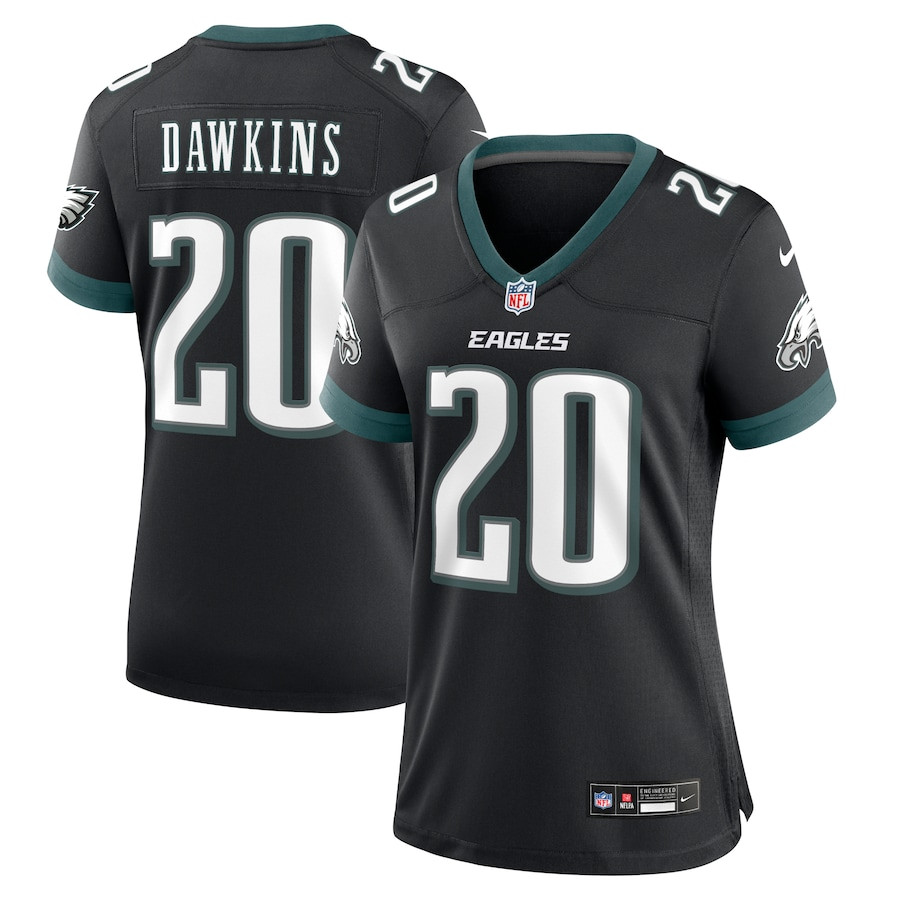 Brian Dawkins 20 Philadelphia Eagles Alternate Game Women Jersey - Black JS2144 nicesnker