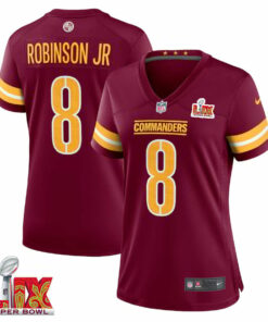 Brian Robinson #8 Washington Commanders Super Bowl LIX Women's Jersey - Burgundy JS1890 nicesnker