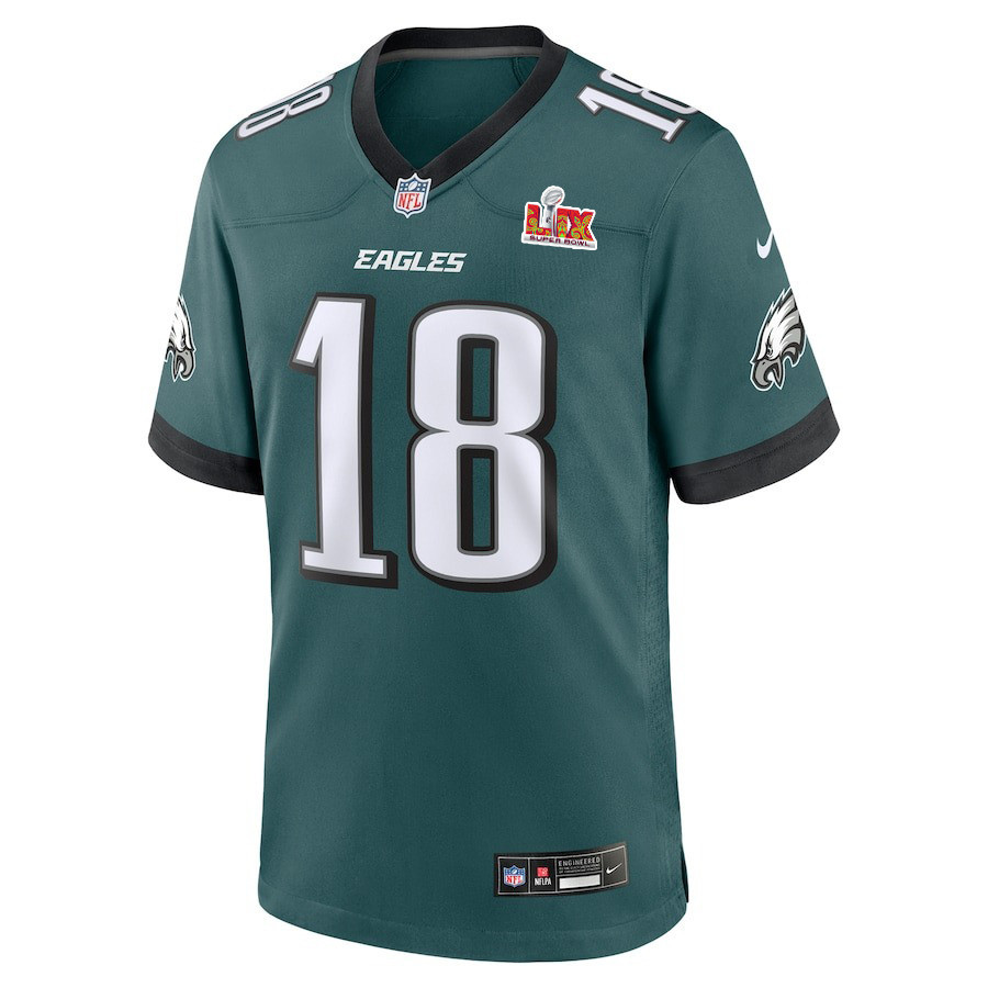Britain Covey #18 Philadelphia Eagles Super Bowl LIX Jersey - Men's - Midnight Green JS2545 nicesnker - Image 2