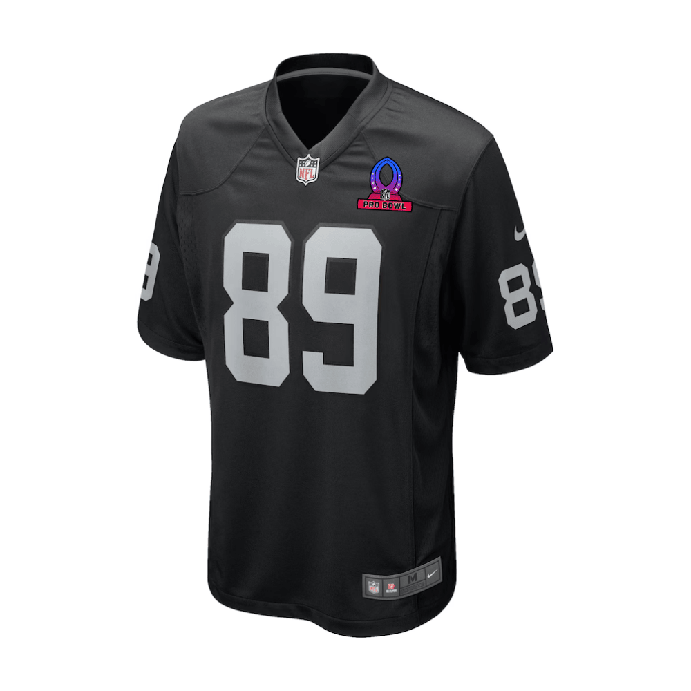 Brock Bowers 89 Las Vegas Raiders 2025 Pro Bowl Patch Game Men Jersey - Black JS4316 nicesnker - Image 2