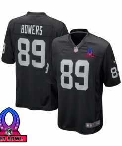 Brock Bowers 89 Las Vegas Raiders 2025 Pro Bowl Patch Game Men Jersey - Black JS4316 nicesnker