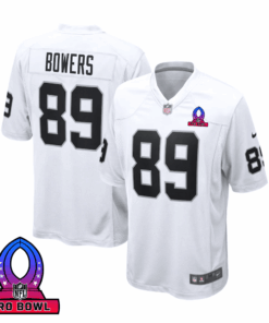 Brock Bowers 89 Las Vegas Raiders 2025 Pro Bowl Patch Game Men Jersey - White JS6100 nicesnker