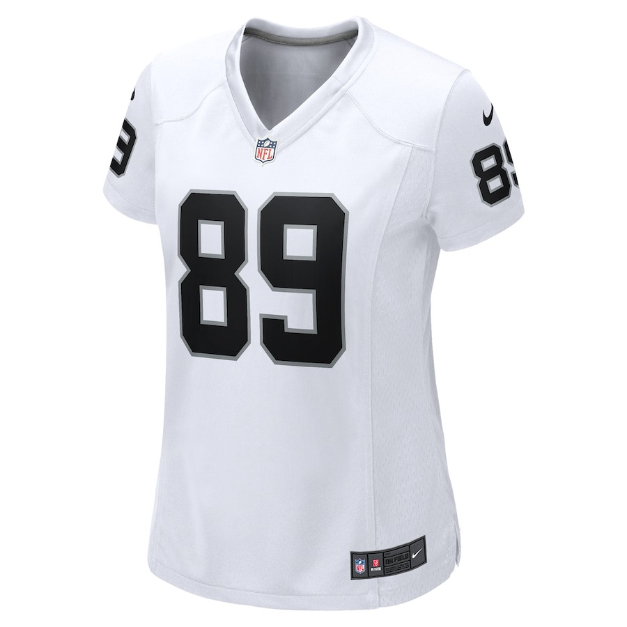 Brock Bowers 89 Las Vegas Raiders Women's Game Jersey - White JS1876 nicesnker - Image 2