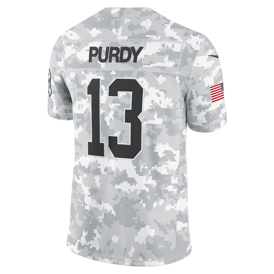 Brock Purdy 13 San Francisco 49ers 2024 Salute to Service Limited Men Jersey - Arctic Camo JS3925 nicesnker - Image 3