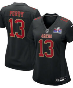 Brock Purdy 13 San Francisco 49ers Super Bowl LVIII Fashion Game Women Jersey - Carbon Black JS1765 nicesnker
