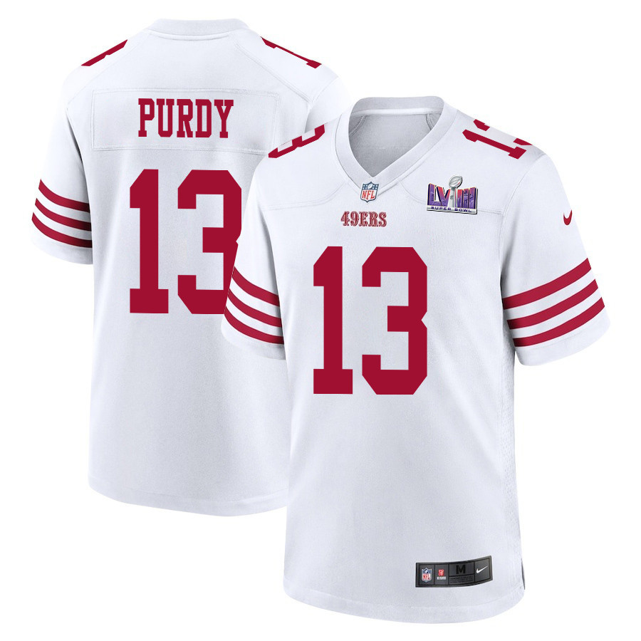 Brock Purdy 13 San Francisco 49ers Super Bowl LVIII Patch Game Men Jersey - White JS8807 nicesnker