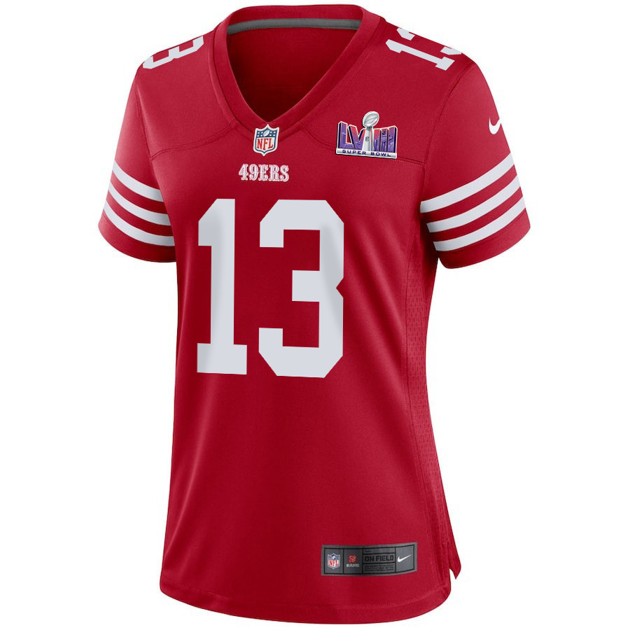Brock Purdy 13 San Francisco 49ers Super Bowl LVIII Patch Game Women Jersey - Scarlet JS7510 nicesnker - Image 2