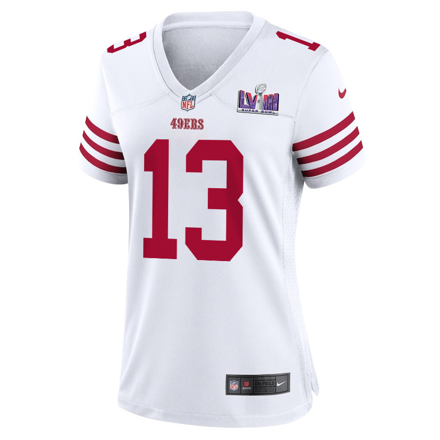 Brock Purdy 13 San Francisco 49ers Super Bowl LVIII Patch Game Women Jersey - White JS8285 nicesnker - Image 2