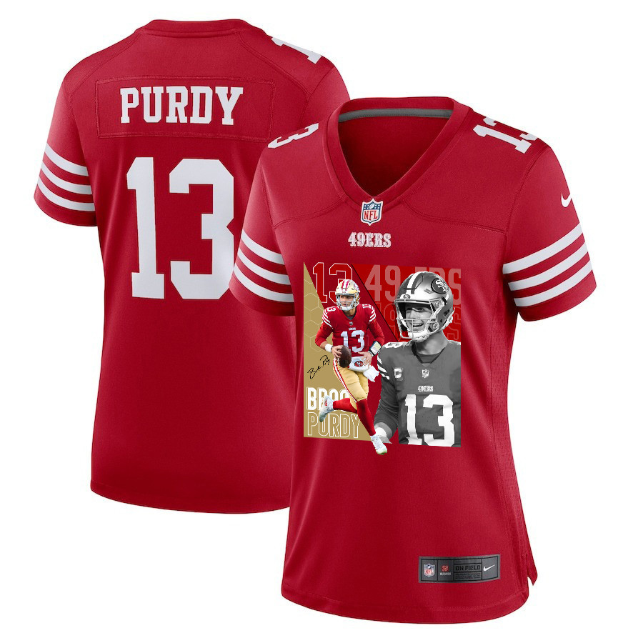 Brock Purdy 13 San Francisco 49ers The Son of Steel Women Game Jersey - Scarlet JS3100 nicesnker