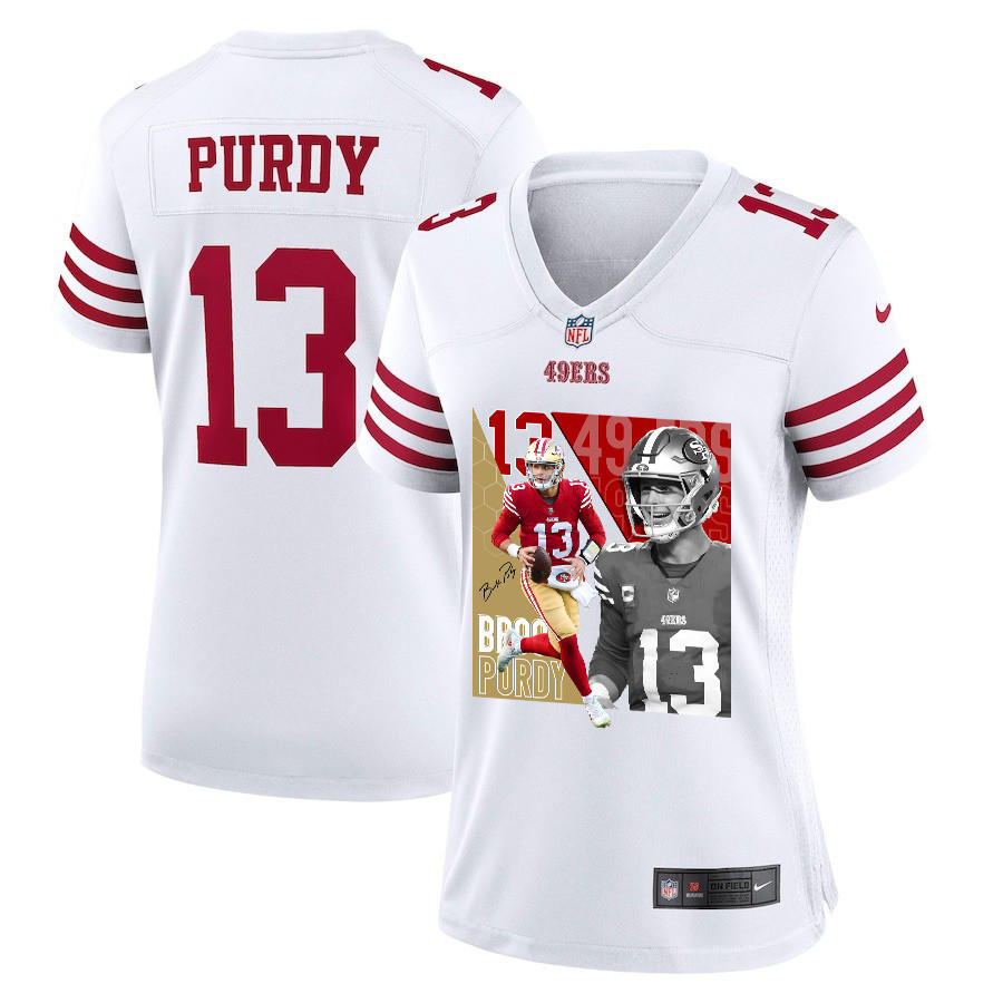 Brock Purdy 13 San Francisco 49ers The Son of Steel Women Game Jersey - White JS8035 nicesnker