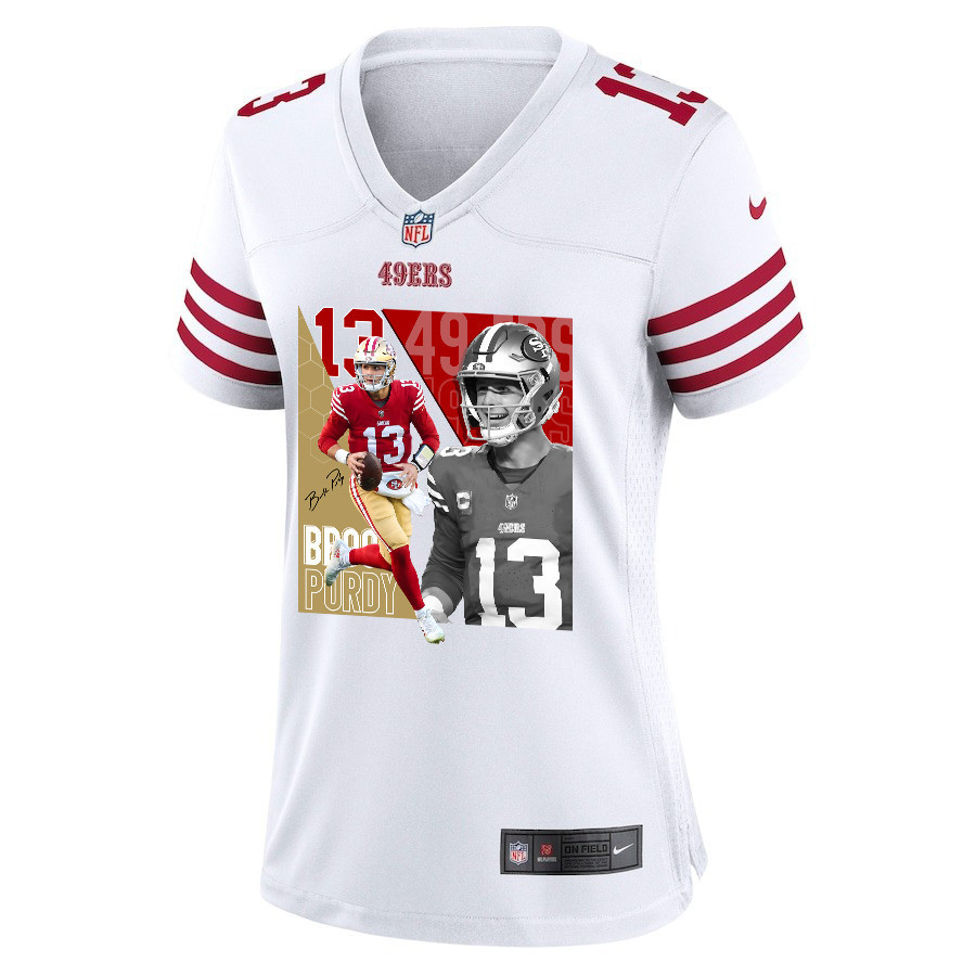 Brock Purdy 13 San Francisco 49ers The Son of Steel Women Game Jersey - White JS8035 nicesnker - Image 2