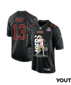 Brock Purdy 13 San Francisco 49ers Throwing Ball Fashion Game YOUTH Jersey - Carbon Black JS9280 nicesnker