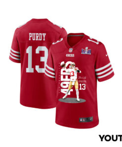 Brock Purdy 13 San Francisco 49ers Throwing Ball Game YOUTH Jersey - Scarlet JS5601 nicesnker