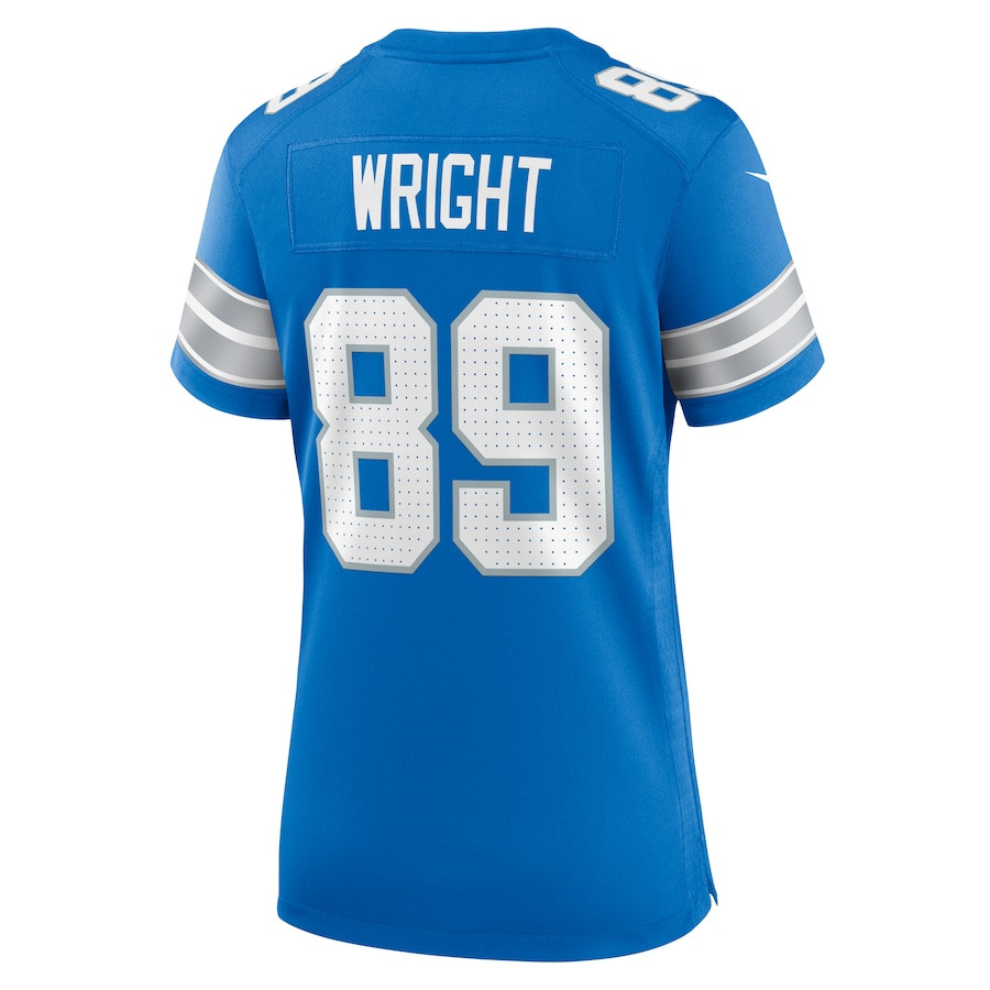 Brock Wright 89 Detroit Lions Women's Team Game Jersey - Blue JS2962 nicesnker - Image 3