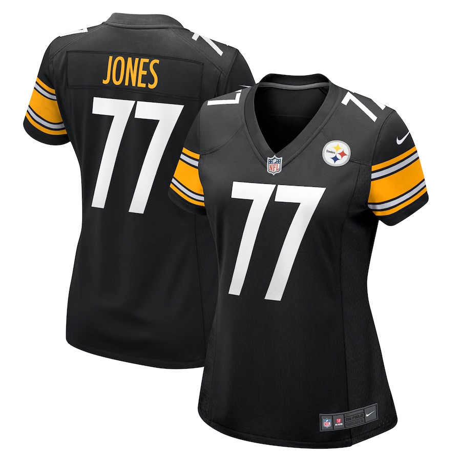 Broderick Jones 77 Pittsburgh Steelers Women Game Jersey - Black JS9144 nicesnker
