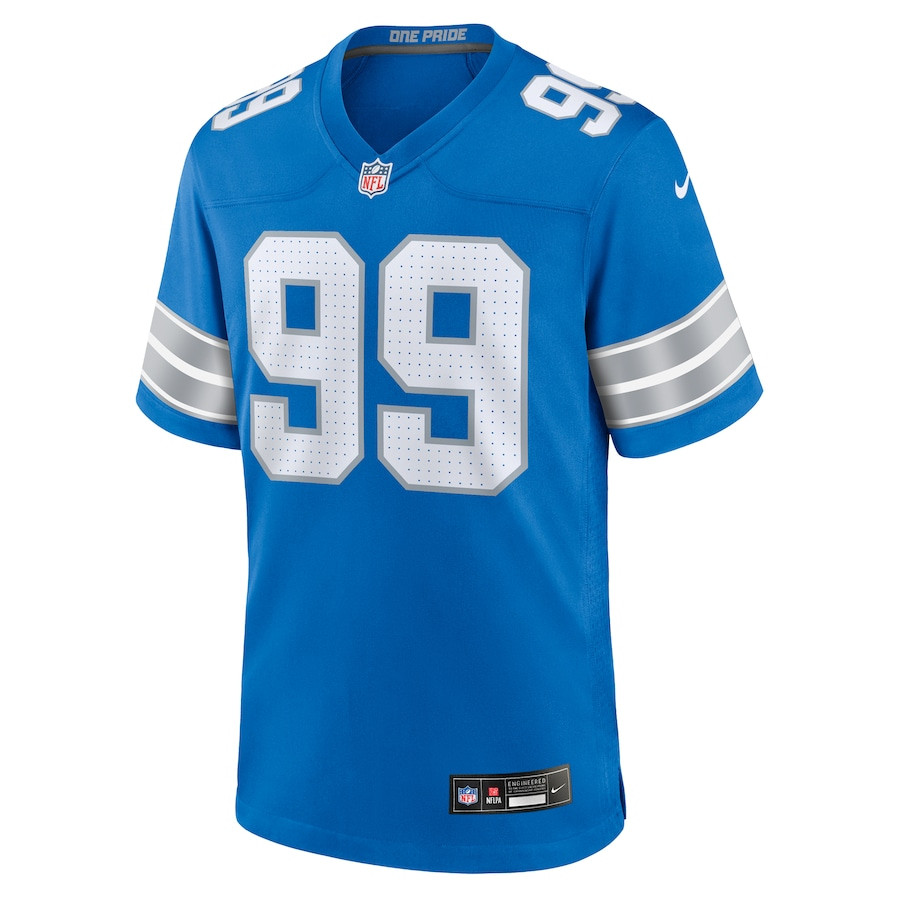 Brodric Martin 99 Detroit Lions Team Game Men Jersey - Blue JS3163 nicesnker - Image 2