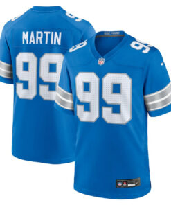 Brodric Martin 99 Detroit Lions Team Game Men Jersey - Blue JS3163 nicesnker