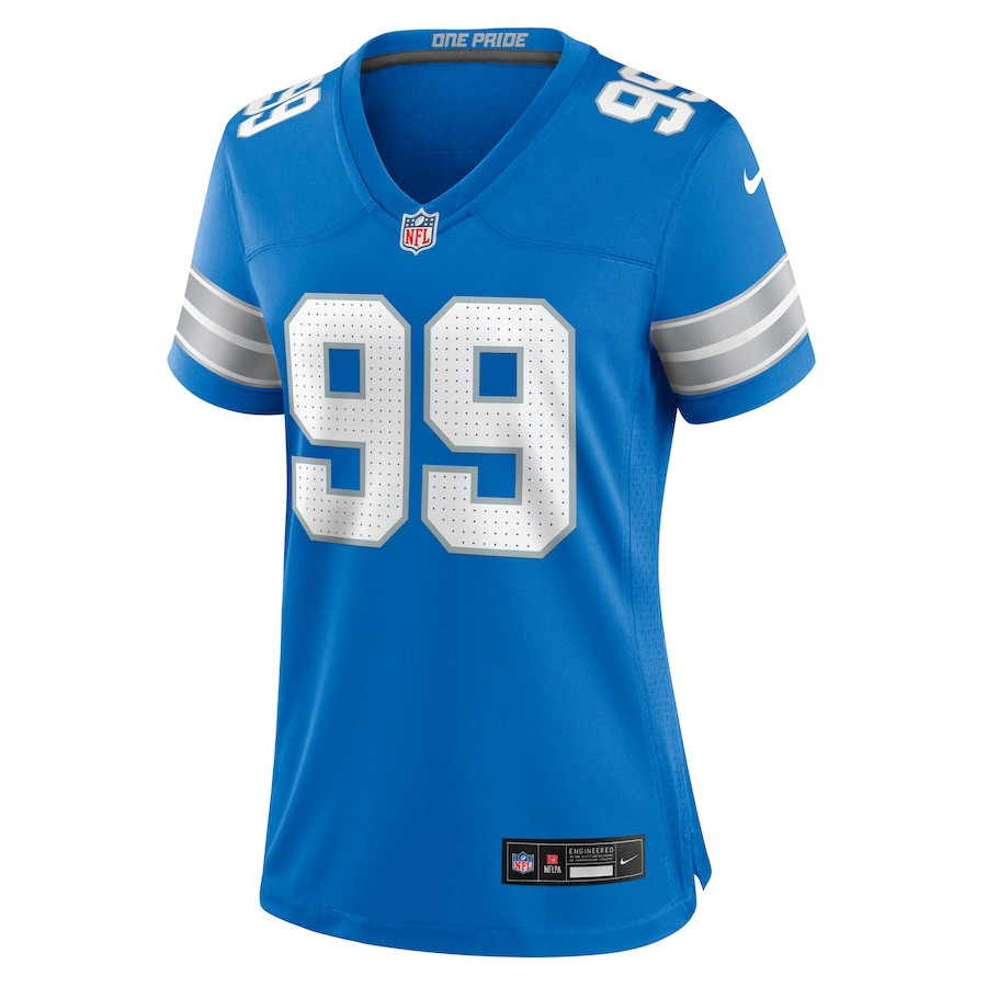 Brodric Martin 99 Detroit Lions Women's Team Game Jersey - Blue JS6594 nicesnker - Image 2