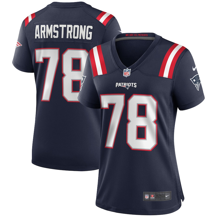 Bruce Armstrong 78 New England Patriots Women Game Retired Jersey - Navy JS1968 nicesnker