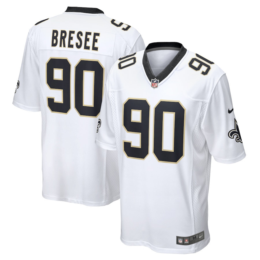 Bryan Bresee 90 New Orleans Saints Game Jersey - Men, White JS2728 nicesnker