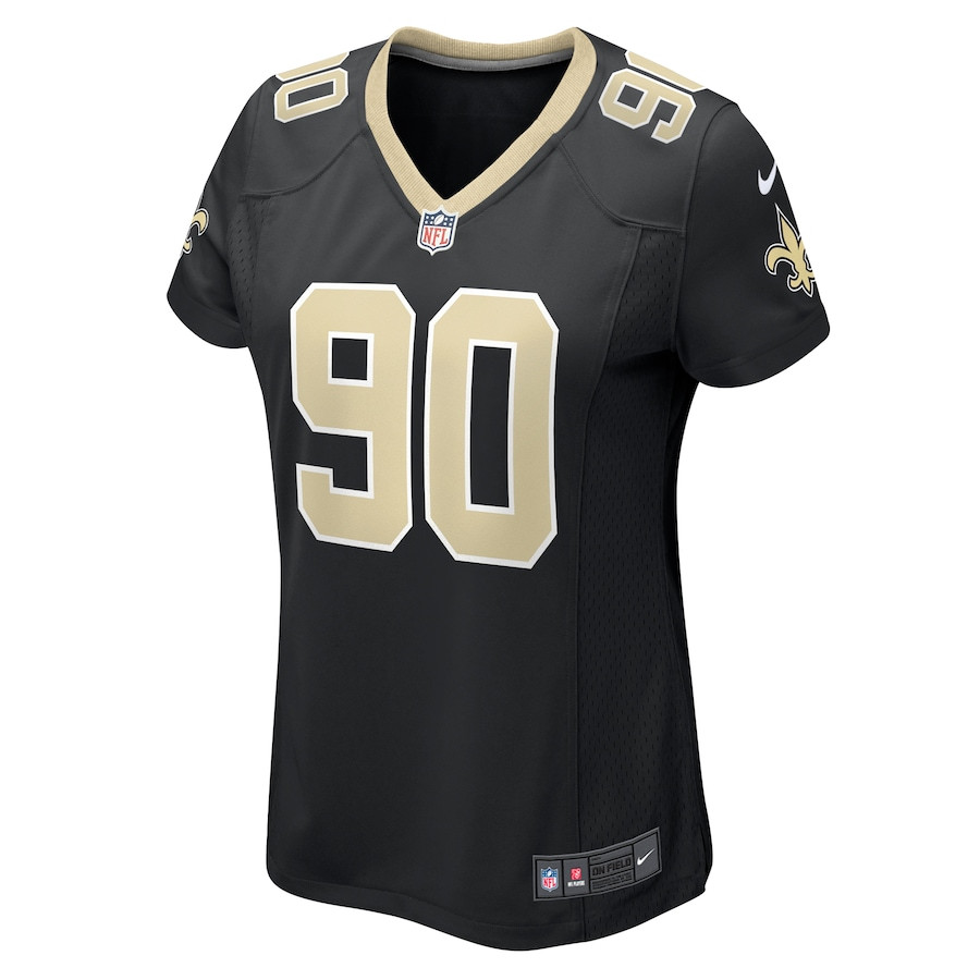 Bryan Bresee 90 New Orleans Saints Women's Game Jersey - Black JS4552 nicesnker - Image 2