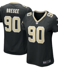 Bryan Bresee 90 New Orleans Saints Women's Game Jersey - Black JS4552 nicesnker