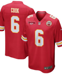 Bryan Cook 6 Kansas City Chiefs AFC Champions Patch Game Men Jersey - Red JS3301 nicesnker