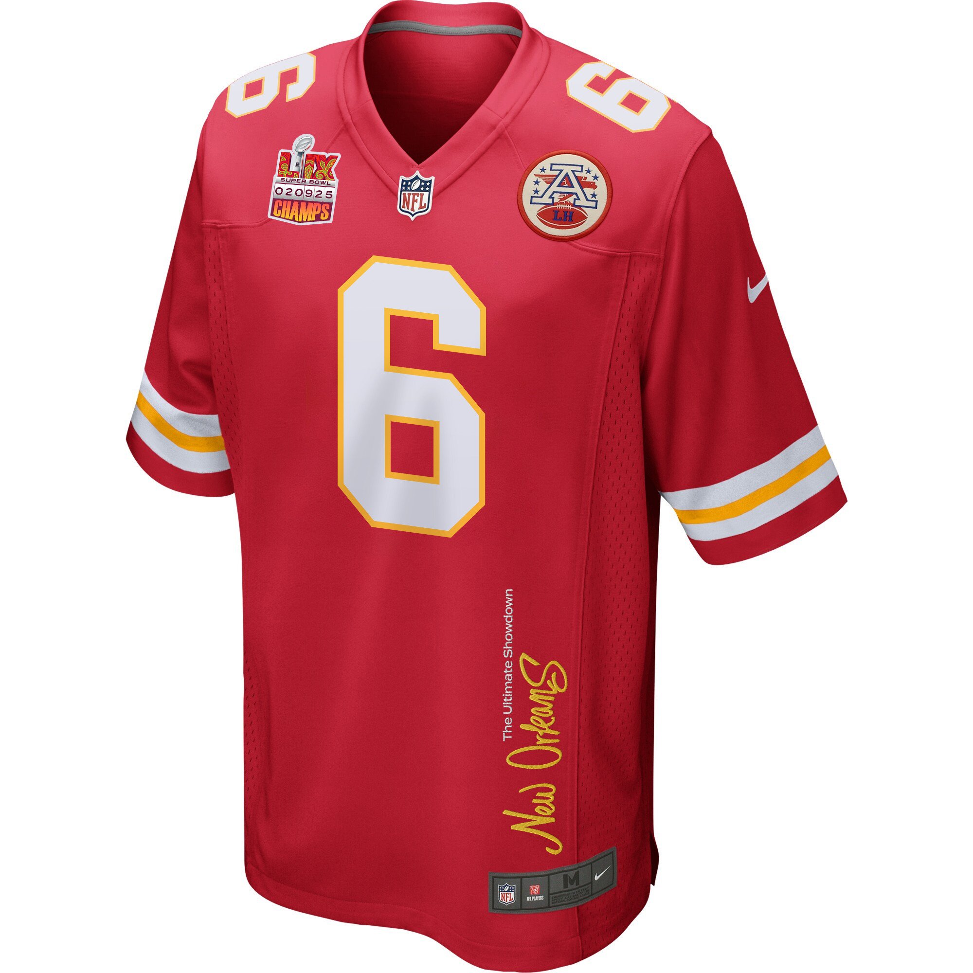 Bryan Cook 6 Kansas City Chiefs Super Bowl LIX Champions Patch 'New Orleans - The Ultimate Showdown' EMBROIDERED Game Men Jersey - Red JS9776 nicesnker - Image 3