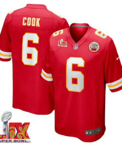 Bryan Cook #6 Kansas City Chiefs Super Bowl LIX Jersey - Men's - Red JS3356 nicesnker