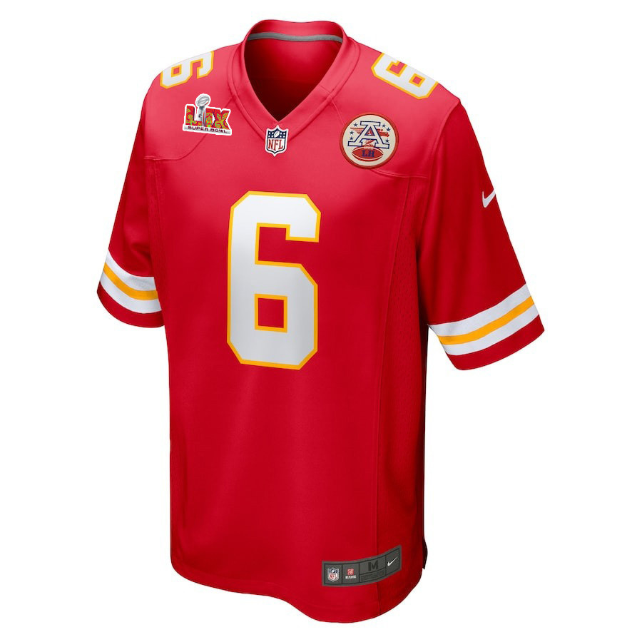 Bryan Cook #6 Kansas City Chiefs Super Bowl LIX Jersey - Men's - Red JS3356 nicesnker - Image 2