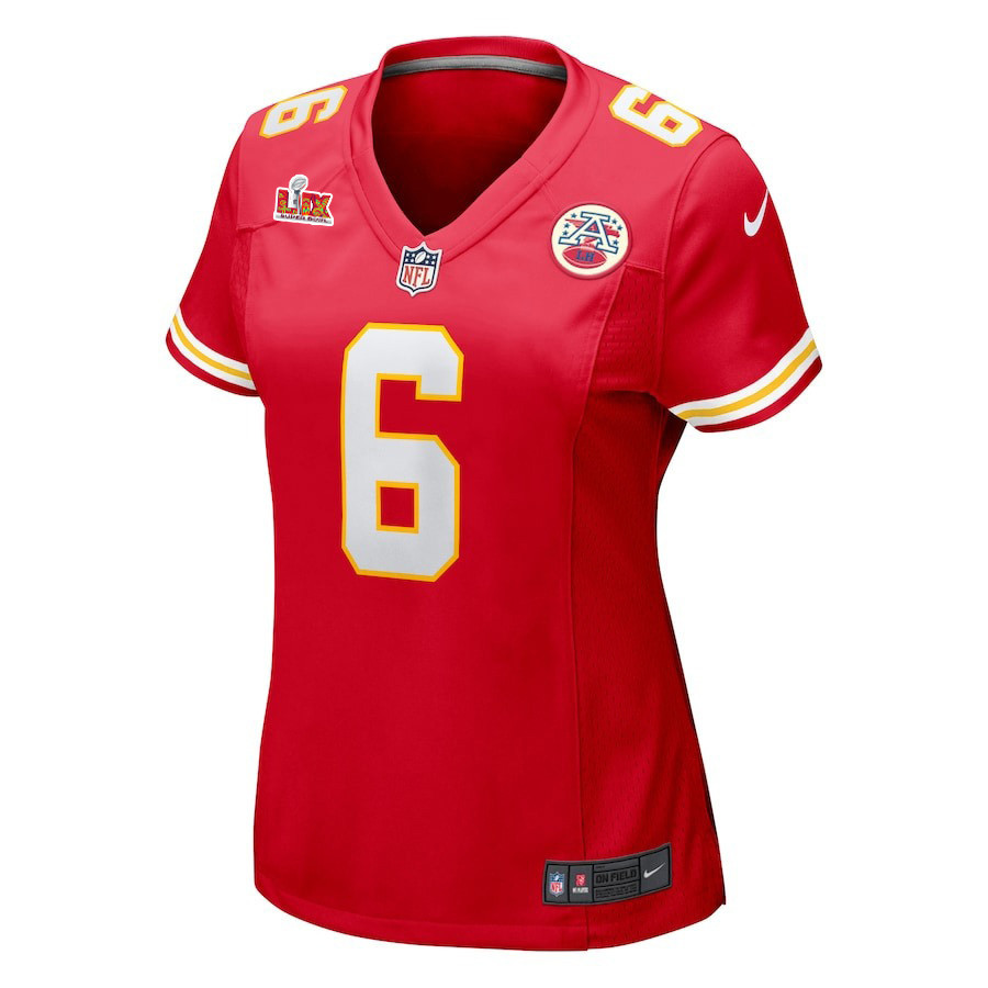 Bryan Cook #6 Kansas City Chiefs Super Bowl LIX Women's Jersey - Red JS5091 nicesnker - Image 2