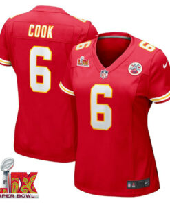 Bryan Cook #6 Kansas City Chiefs Super Bowl LIX Women's Jersey - Red JS5091 nicesnker