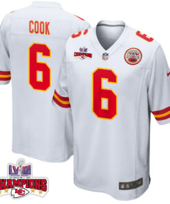 Bryan Cook 6 Kansas City Chiefs Super Bowl LVIII Champions 4 Stars Patch Game Men Jersey - White JS1254 nicesnker