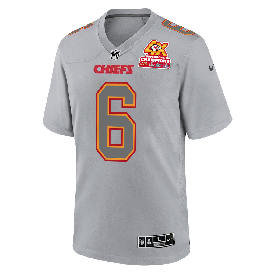 Bryan Cook 6 Kansas City Chiefs Super Bowl LVIII Champions 4X Atmosphere Fashion Game Men Jersey - Gray JS8631 nicesnker - Image 2