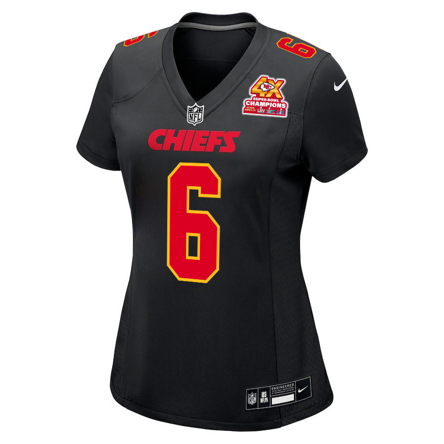 Bryan Cook 6 Kansas City Chiefs Super Bowl LVIII Champions 4X Fashion Game Women Jersey - Carbon Black JS7339 nicesnker - Image 2