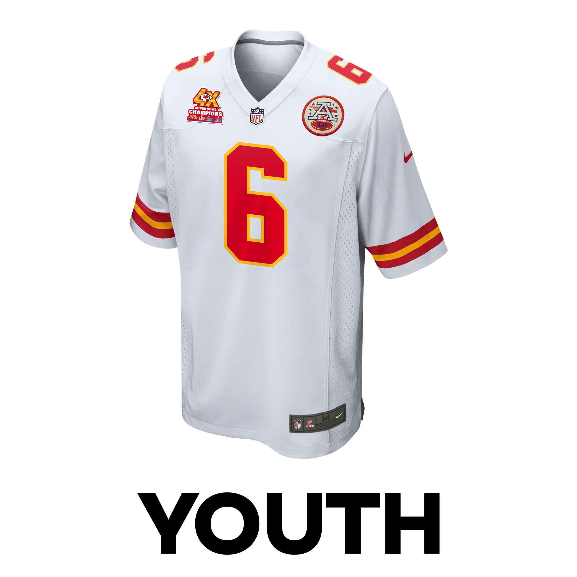 Bryan Cook 6 Kansas City Chiefs Super Bowl LVIII Champions 4X Game YOUTH Jersey - White JS8940 nicesnker - Image 2
