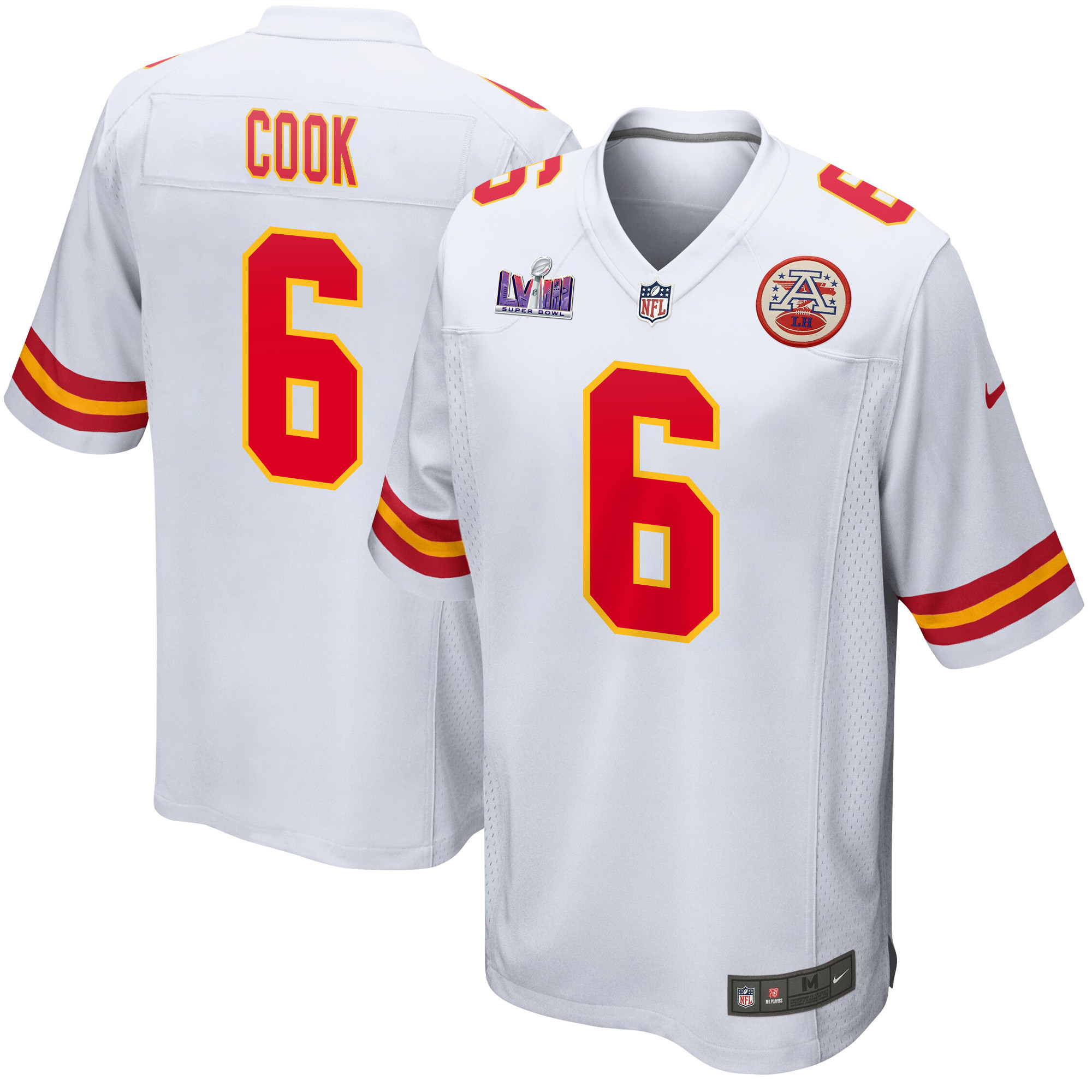 Bryan Cook 6 Kansas City Chiefs Super Bowl LVIII Patch Game Men Jersey - White JS7314 nicesnker