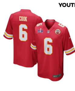 Bryan Cook 6 Kansas City Chiefs Super Bowl LVIII Patch Game YOUTH Jersey - Red JS2152 nicesnker