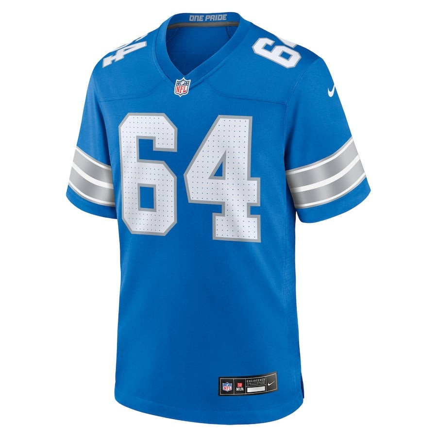 Bryan Hudson 64 Detroit Lions Game Men Jersey - Blue JS5869 nicesnker - Image 2
