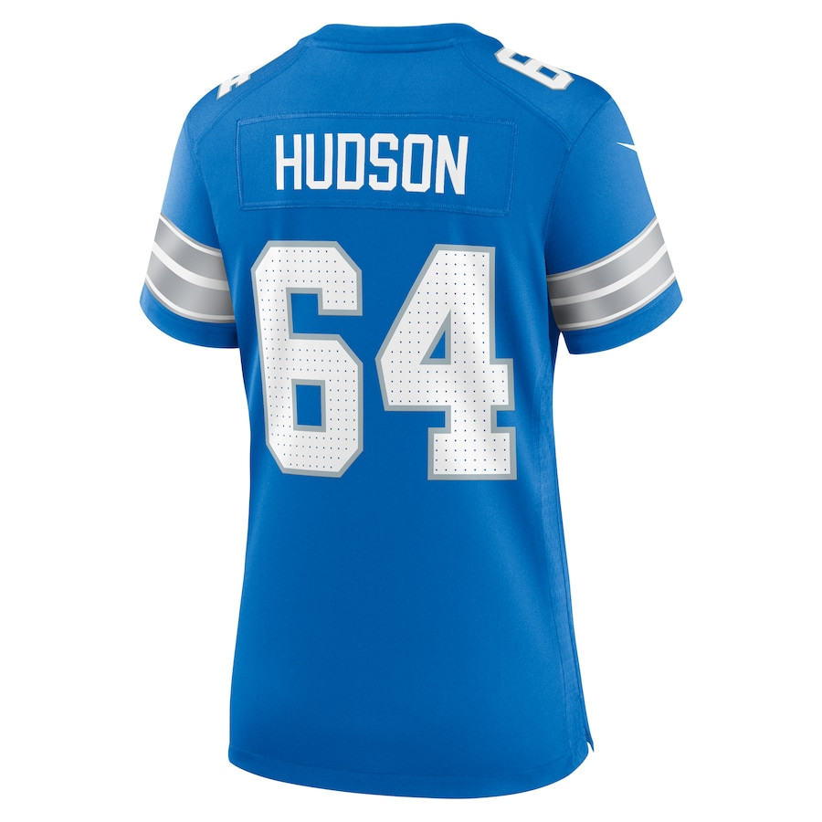 Bryan Hudson 64 Detroit Lions Women's Game Jersey - Blue JS7176 nicesnker - Image 3