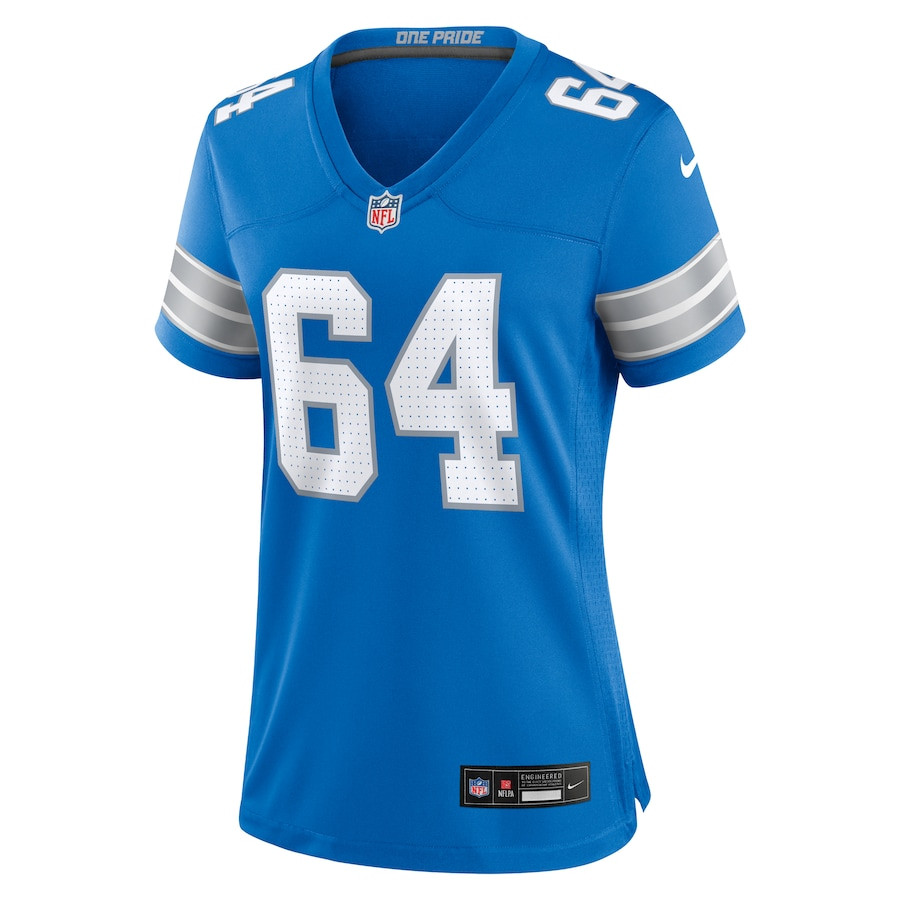 Bryan Hudson 64 Detroit Lions Women's Game Jersey - Blue JS7176 nicesnker - Image 2