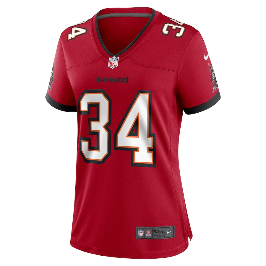 Bryce Hall 34 Tampa Bay Buccaneers Women Team Game Jersey - Red JS5343 nicesnker - Image 2