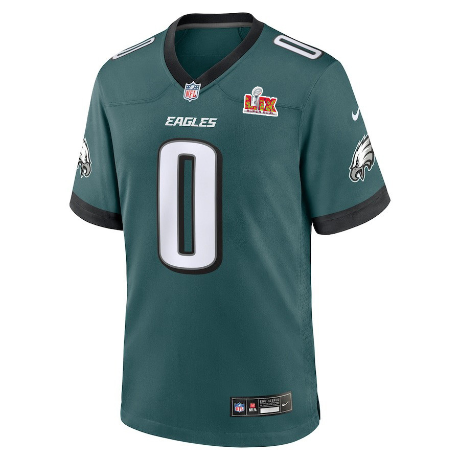 Bryce Huff #0 Philadelphia Eagles Super Bowl LIX YOUTH Jersey - Midnight Green JS7148 nicesnker - Image 2