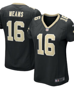 Bub Means 16 New Orleans Saints Women's Game Jersey - Black JS8866 nicesnker